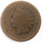 1868 Indian Head Penny Cent Good (G) Damaged