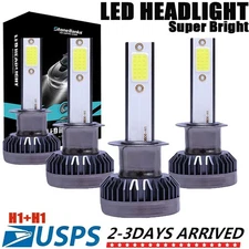 H1 H1 Combo 4000W 600000LM LED Headlight High Low Beam Kit Bulbs White 6000K 4X