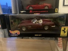 1/18 HOT WHEELS FERRARI 250 GT CALIFORNIA SPIDER MAROON DIECAST MODEL CAR 25727