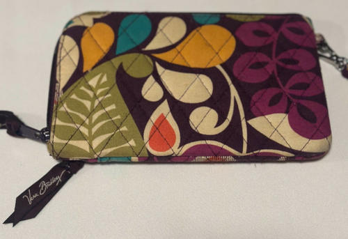 Vera Bradley Trifold Wallet Retired Snap Closure Plum Crazy Floral Pattern Nice - Picture 4 of 10