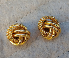 VTG Love Knot Pierced Post Earrings Polished/Rope