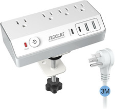 Desk Clamp Power Strip with USB C, PD 20W Fast Charging Power Station, Removabl