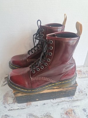 Dr. Martens Oxblood Cherry Red Brown #1460 Leather Boots - Women s US 7 UK 5 