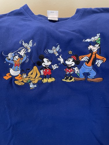Disney Store "Micky and Friends" dunkelblau Fleece bestickt Top Größe Medium - Bild 2 von 21