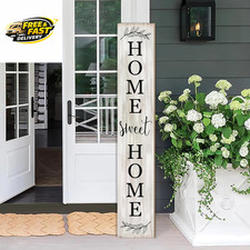 Home Sweet Home Porch Sign Wooden Welcome Sign Vertical Hanging Signs for Standi
