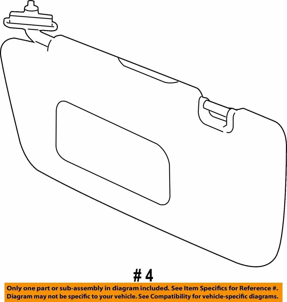 2015-2016 Subaru Impreza Passenger Sun Visor Mirror Right Sunvisor Gray ZPV83 - Image 4 of 4