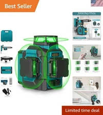 Self-Leveling 3x360° Green Laser Level with Type-C Charging & Adjustable Stand
