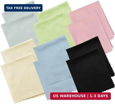 12 Pack Microfiber Cleaning Cloths 6"x7" for Glasses Lenses Screens Cameras