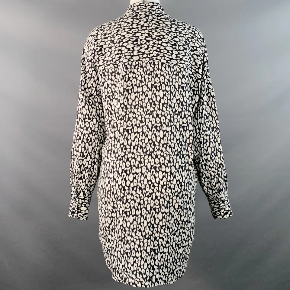 Camisa IRO Talla 4 Negro Blanco Rayón Estampado Animal Dos Bolsillos Foto 4 de 4