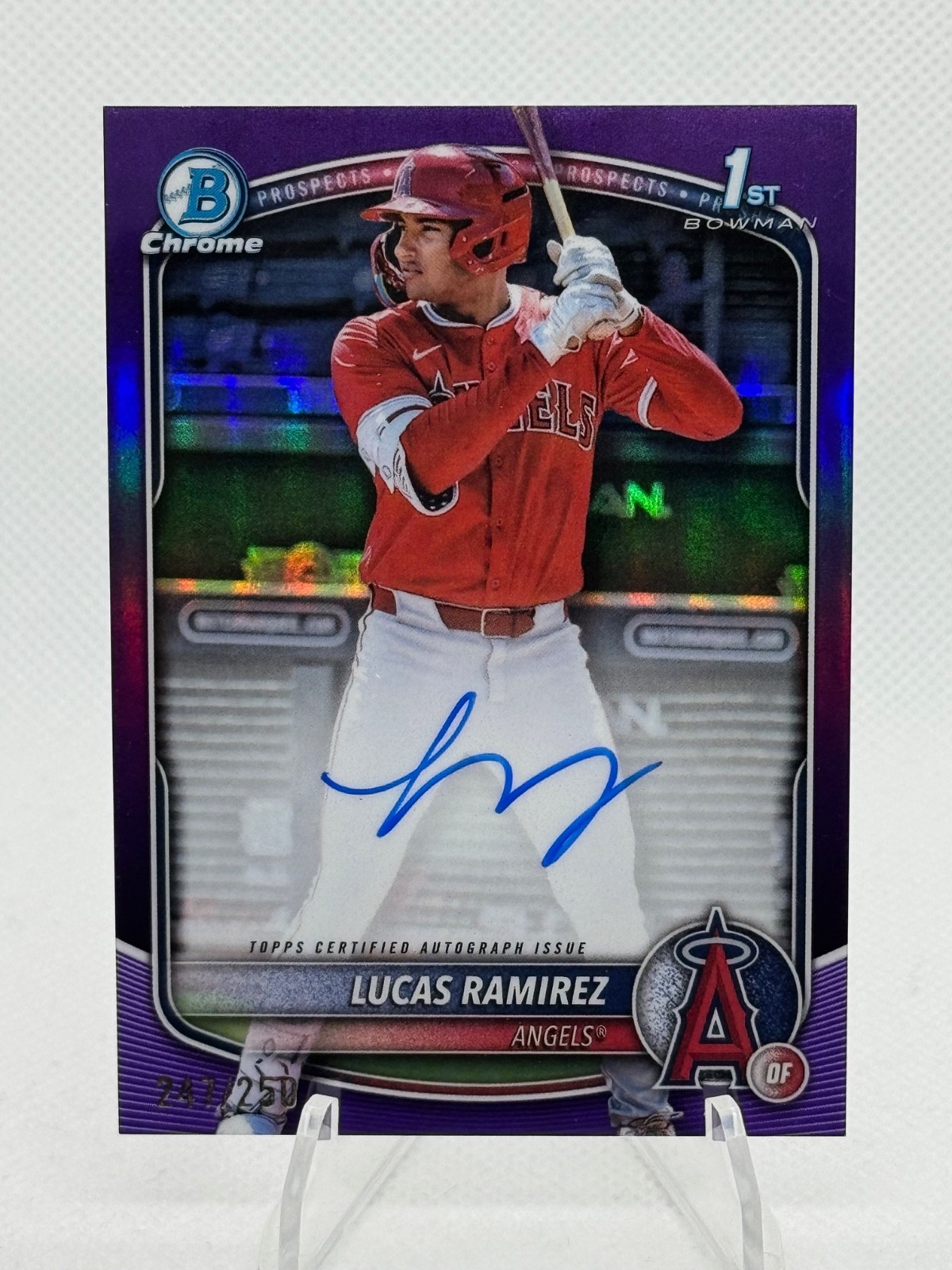 2025 Bowman Chrome Lucas Ramirez 1st Purple Refractor ON-CARD Auto /250 Angels