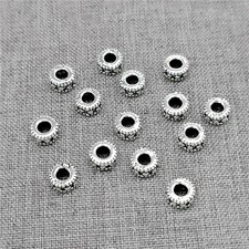 10pcs of 925 Sterling Silver Oxidized Tire Bead Donut Spacer for Bracelet 6mm