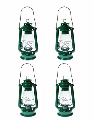 Qty=4 - Hurricane Kerosene Oil Lantern Emergency Hanging Light Lamp GREEN 12''