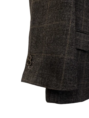 Anglo-Italian Men's Linen Check Jacket MTM 38/40 - Picture 5 of 6