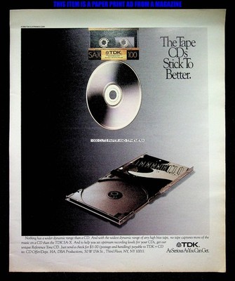 TDK SA-X 100 Blank Cassettes 1991 Trade Print Magazine Ad Poster ADVERT