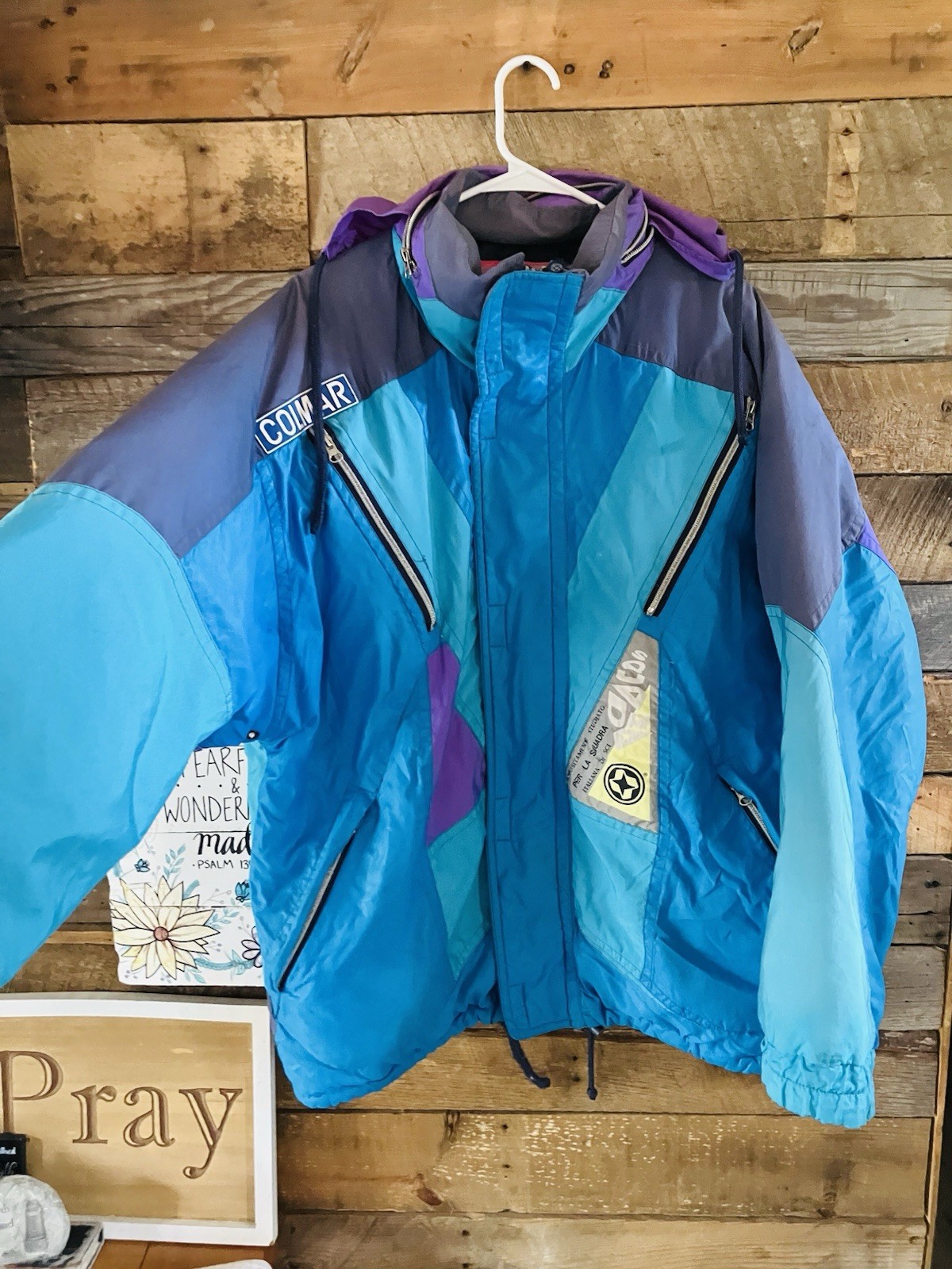 Chaqueta de esquí Colmar vintage años 1980-1990 abrigo acolchado de plumas talla grande 42