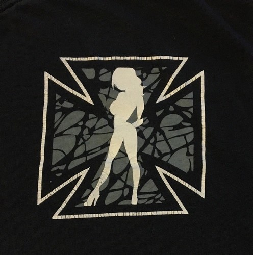 Vtg Skin Industries Faded Shirt L Biker Emo Goth Cyber Grunge Tapout Y2K 90 Jnco - Picture 4 of 11