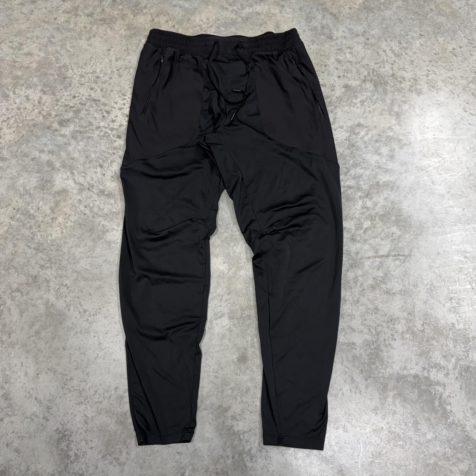 Lululemon Joggers Pants Mens 2XL Black Woven Elastic Waist Zip Pocket Running