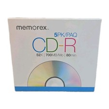 Memorex, Imation CD-R 52X 700MB 80Min 5 Pack, Recordable NEW SEALED Jewel Case