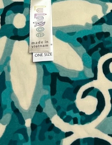 Leggings Lularoe OS - Multi Fleurs Bleu - Taille Unique - Rare - Livraison Gratuite