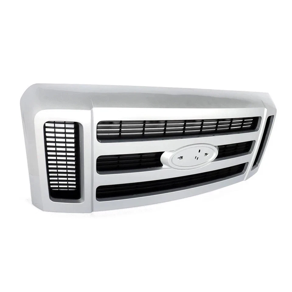 Nueva rejilla de plástico cromada con inserto gris oscuro para Ford F-250 Super Duty 2008-10 Foto 4 de 4