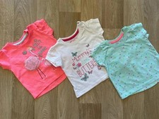 Baby Girl 3-6 months Primark 3 Short Sleeve Colourful T-shirts (37 11)