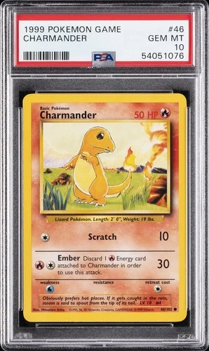 1999 POKEMON GAME #46 CHARMANDER PSA 10