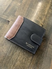 Men's Dark Brown Leather Bifold Wallet with Coin Pocket
