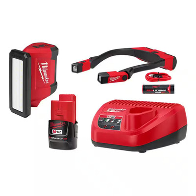 M12 ROVER Service and Repair Flood Light with 1.5 Ah Battery, Charger, and REDLI