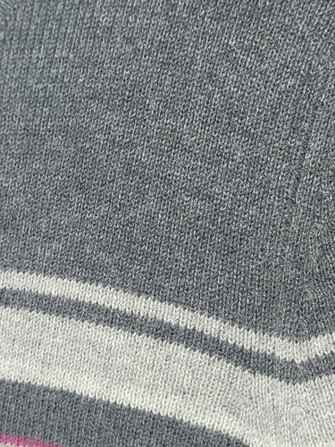 Liz Claiborne Sweater PS Cotton Gray Striped Scoop Neck Long Sleeve Layer Warm - Picture 5 of 12