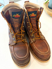 Thorogood MAXwear Wedge Brown Leather Moc Toe Lace-Up Work Boots 10 D. Steel Toe