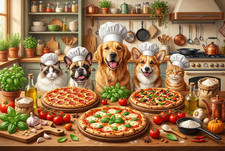 Funny Dog Jigsaw Puzzles for Adults 1000 Pieces, Puppy Pizza Feast 1000 Piece