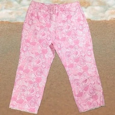 Lilly Pulitzer 19" Pantalon à Motifs de Coquillages Roses Femme Taille 8/28" 