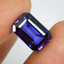 Zertifiziert 11.6Ct Natürlich Lila Blau Tansania Smaragd Schliff AAA Edelstein