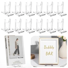 12 Sets Acrylic Book Stand Adjustable Display Holder for Artwork Album