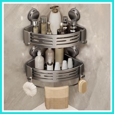 Corner Shower Caddy Suction Cup Shower Shelf Corner No Drilling Bathroom Show...