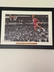 Michael Jordan Signed and framed photo of famous foul line Slam Dunk 1988