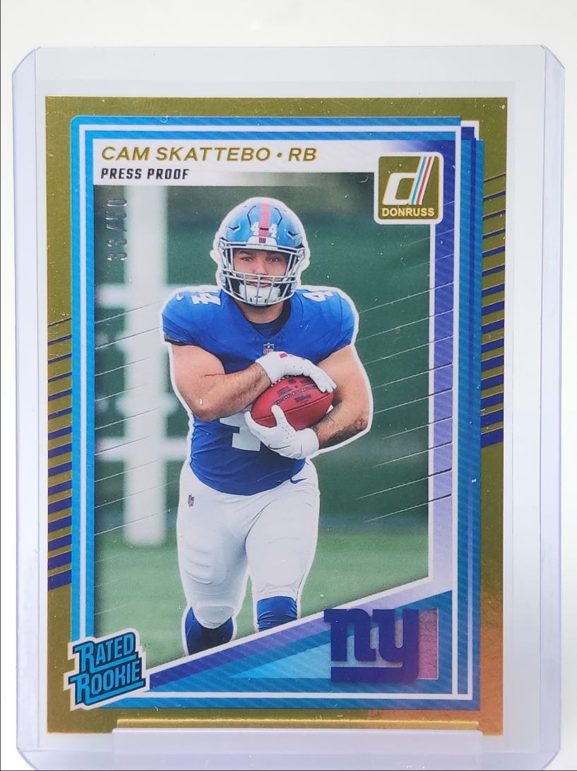CAM SKATTEBO 2025 DONRUSS RATED ROOKIE GOLD PRESS PROOF RC /50 Q3322