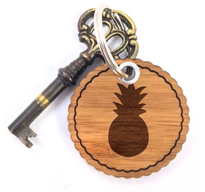 Anhänger null null - Geschenk Frucht Schlüsselanhänger Holz Pineapple Ananas