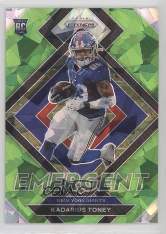 2021 Panini Prizm Emergent Green Ice Prizm Kadarius Toney #E-12 n0c