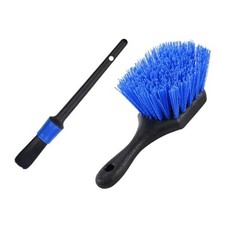Car Wheel Tire Brush Detail Brush Set, Short Handle Stiff Bristle Blue
