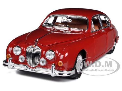 1959 JAGUAR MARK II RED 1/18 DIECAST CAR MODEL BY BBURAGO 12009 - Afbeelding 1 van 6