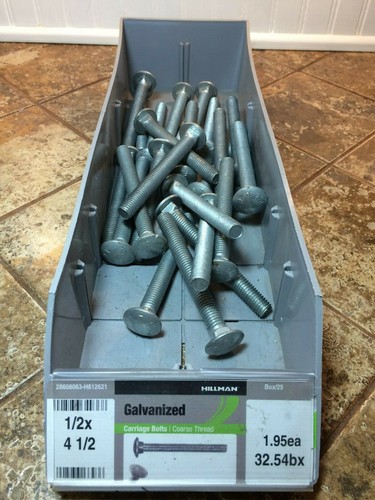 23 NEUE HILLMAN 1/2 ZOLL X 4 1/2 ZOLL SCHLITTEN VERZINKTE SCHRAUBEN 4 ZOLL GEWINDE - Bild 1 von 4