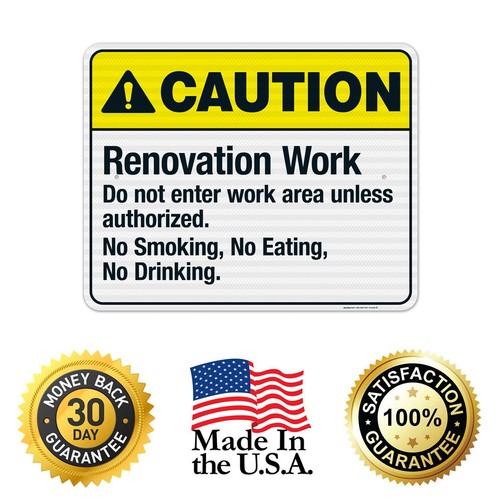 Renovation Work Do Not Enter Work Area Sign, ANSI Caution Sign, (SI-5408) - 第 79/87 張圖片