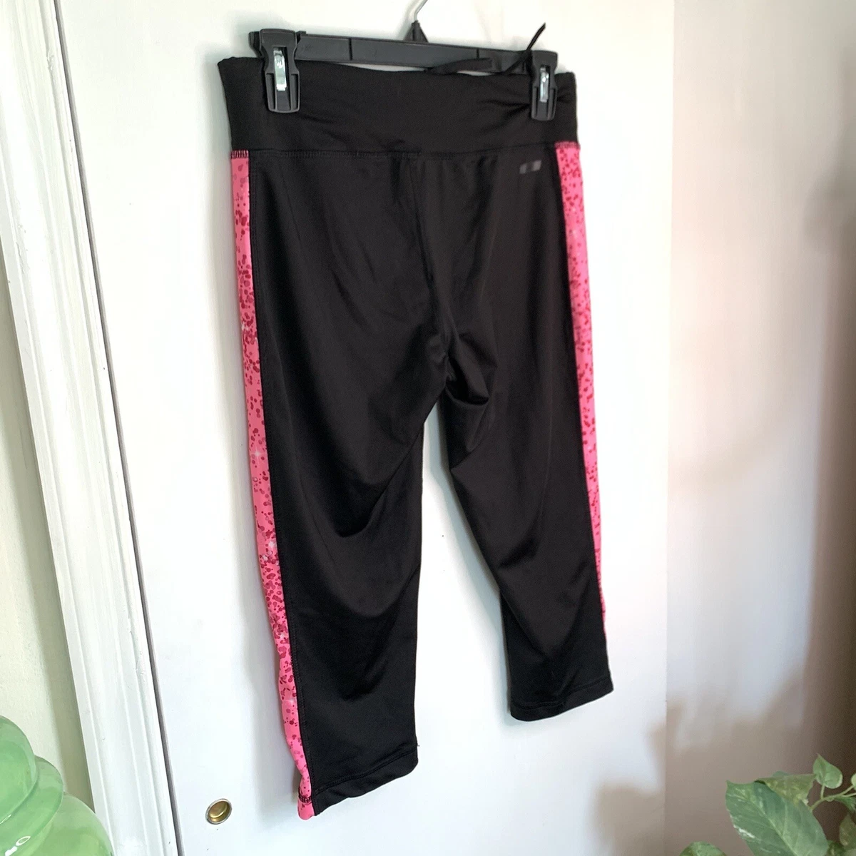 Danskin Now Yoga Stretch Workout Pants Fitted Black Pink Size S 4