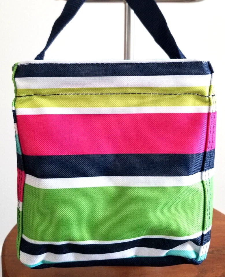 ¡NUEVO! Thirty One Littles Carry-All Caddy Rayas Metálico Dorado Rosa Unicornio Azul Marino Foto 2 de 4