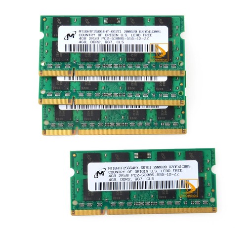 4pcs Micron 4x4GB 2Rx8 PC2-5300S DDR2 667Mhz 200Pin RAM Memory Laptop SO-DIMM - Picture 3 of 12