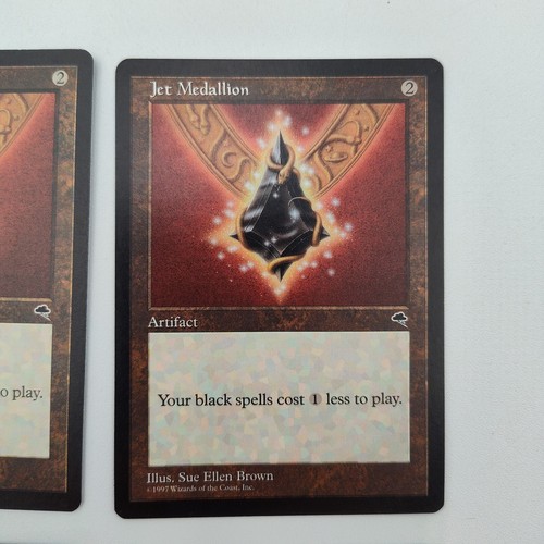 ✔️🪄🫥SET OF 4 MTG Jet Medallion #292 Tempest Magic The Gathering 1997 📸SEE📸 - Picture 5 of 24