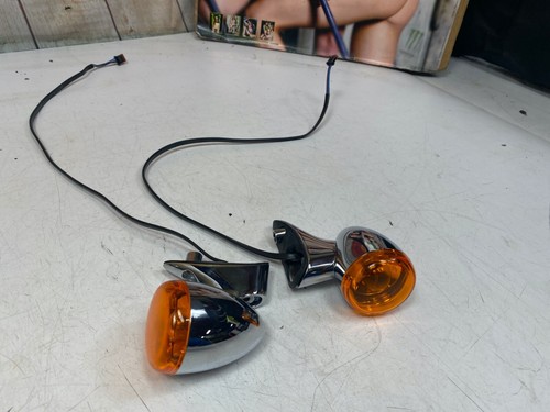🔥OEM Harley 15-23 Touring Road Glide Chrome Front Turn Signals Amber Lens🔥 - Picture 7 of 11
