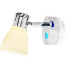 12v Led Reading Light Wall Mount Usb Interior Bedside Book Map Lamp Boat Rv