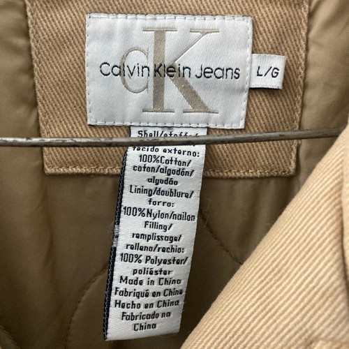 Calvin Klein Jeans Canvas Jacket, Women's Large, Beige Cotton Outer Nylon Lining - Picture 3 of 8